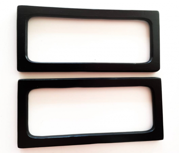 Manici in legno Nero rettangolari 20x9 cm – Accessori per borse handmade