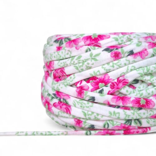 Fettuccia in cotone in fantasia Fiori Romantici