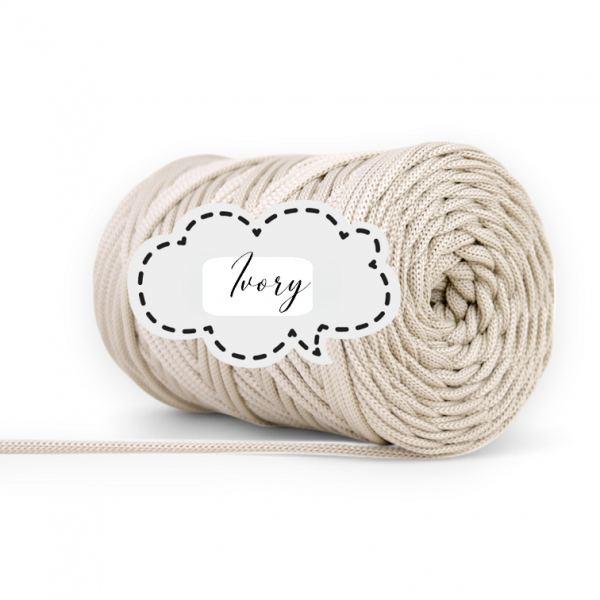 CORDINO PIATTO IN POLIESTERE 5MM PIMOtki – Ivory