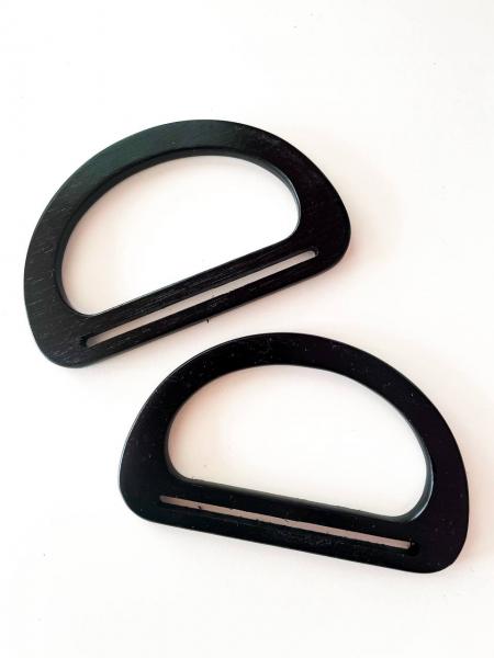 Manici in legno nero a mezzaluna 15x9 cm – Accessorio per borse handmade