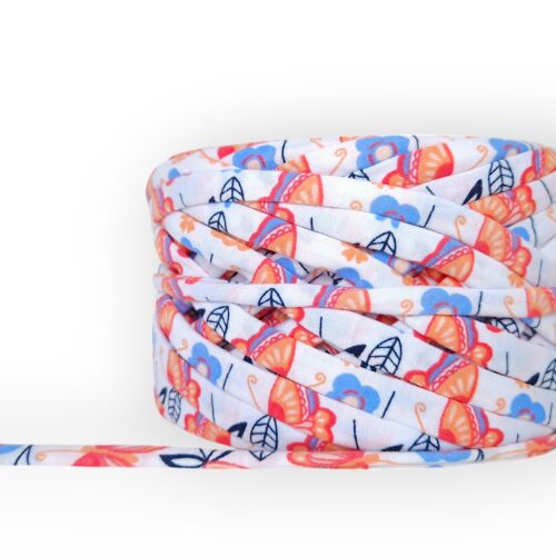 Fettuccia in cotone in fantasia Butterfly