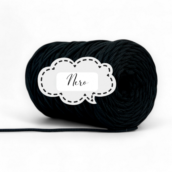 CORDINO PIATTO IN POLIESTERE 5MM PIMOtki – Nero